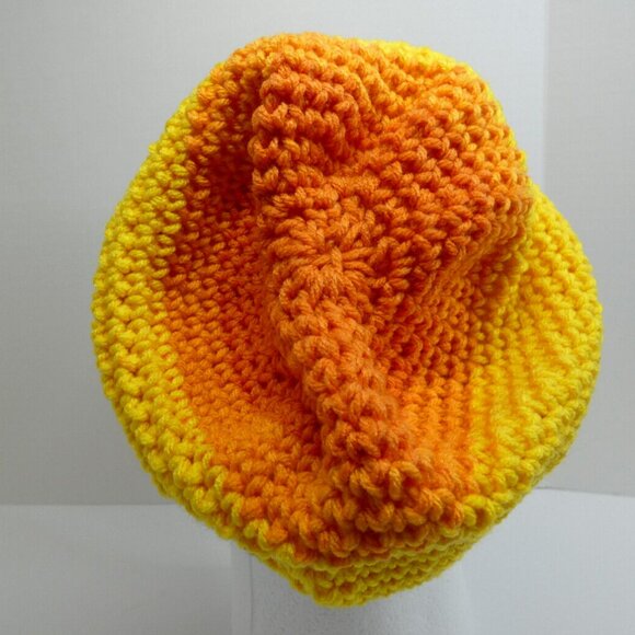 Multicolor Baggy Beanie Cap Unisex Hat Handmade Crochet Knit Stripe Slouchy NWT - Picture 5 of 7